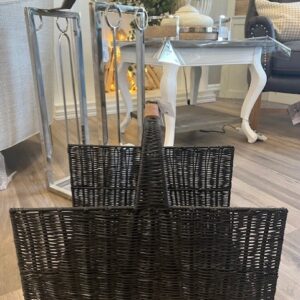 Black Rattan Firewood Holder - Lexington