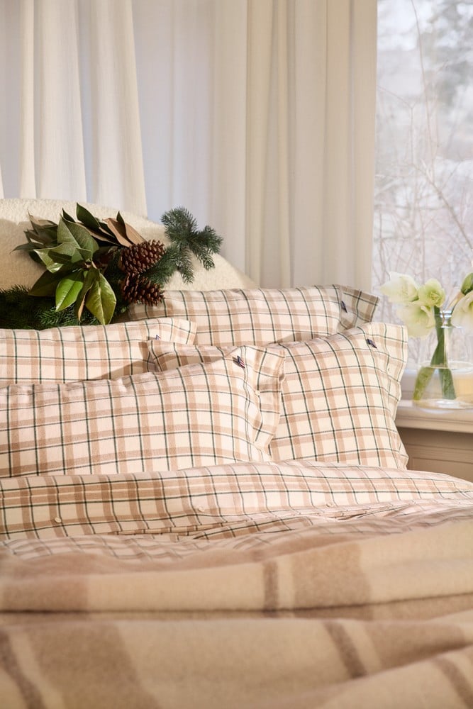 Checked Cotton Flannel duvet and pillow - Lexington