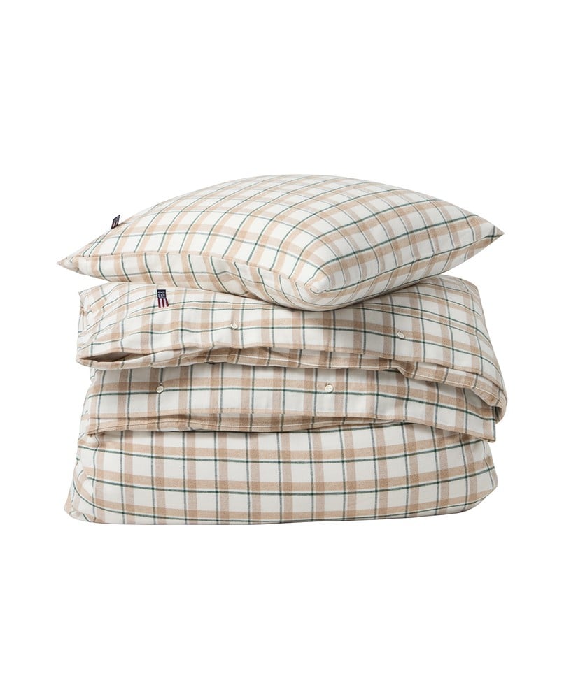 Checked Cotton Flannel duvet and pillow - Lexington - Image 2