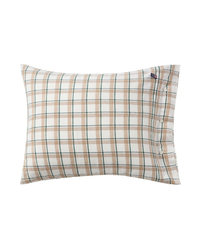 Checked Cotton Flannel duvet and pillow - Lexington - Image 4