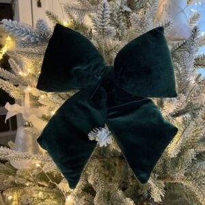 Christmas Bow velvet green