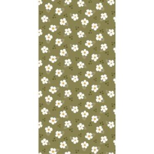 Napkin green w/white flowers - Ib Laursen
