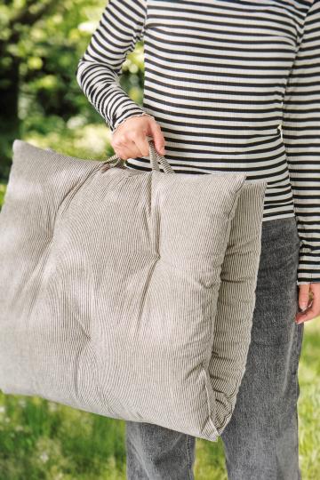 Mattress cushion Lina natural w/thin black stripes - Ib Laursen