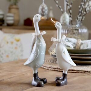 Geese w.Bows set of 2 - Chic Antique