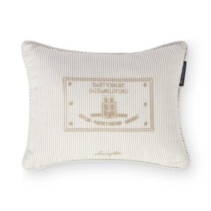 Beige/White Striped Organic Cotton Pillow - Lexington