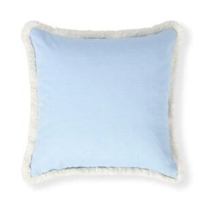 Linen/Cotton Fringe pillow cover blue - Lexington