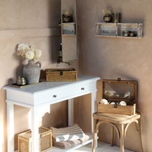 French Stool w.wicker seat - Chic Antique