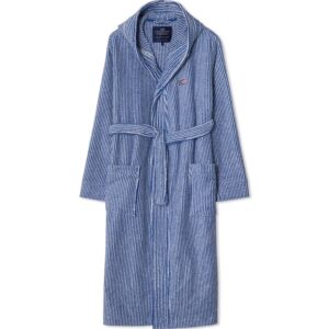 Quinn Unisex cotton mix bathrobe blue/white S - Lexington