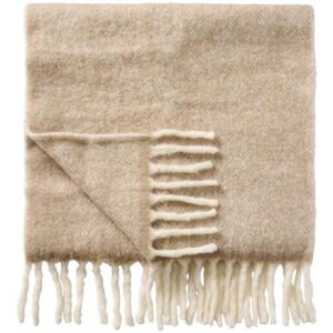 Throw sand melange w/off white fringes - Ib Laursen