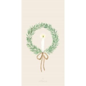 Napkin 10x 20cm wreath w/candle - Ib Laursen
