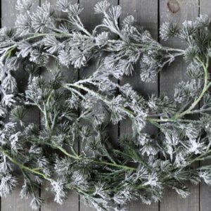 Fleur Cedar Garland with snow - Chic Antique
