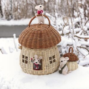 Rattan mushroom house natural small - Green Gate