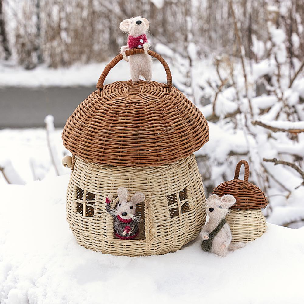 Rattan mushroom house natural small - Green Gate