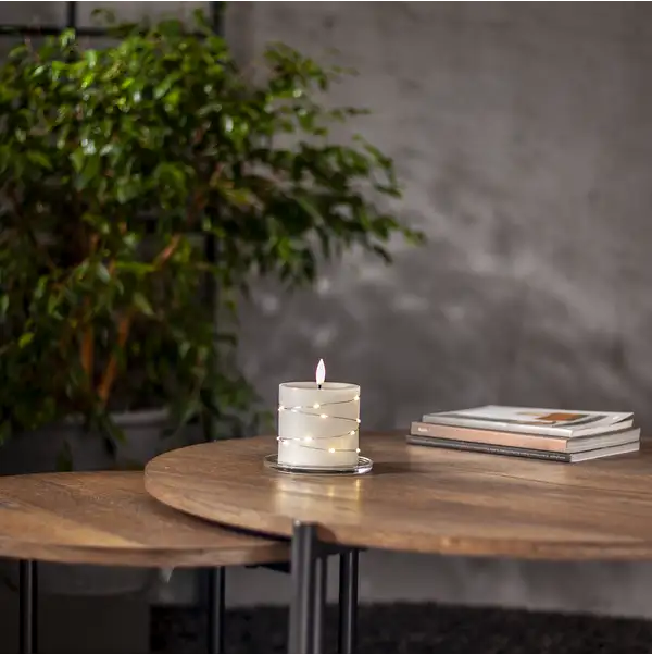 Flamme Dew LED Pillar - candle white S - Star