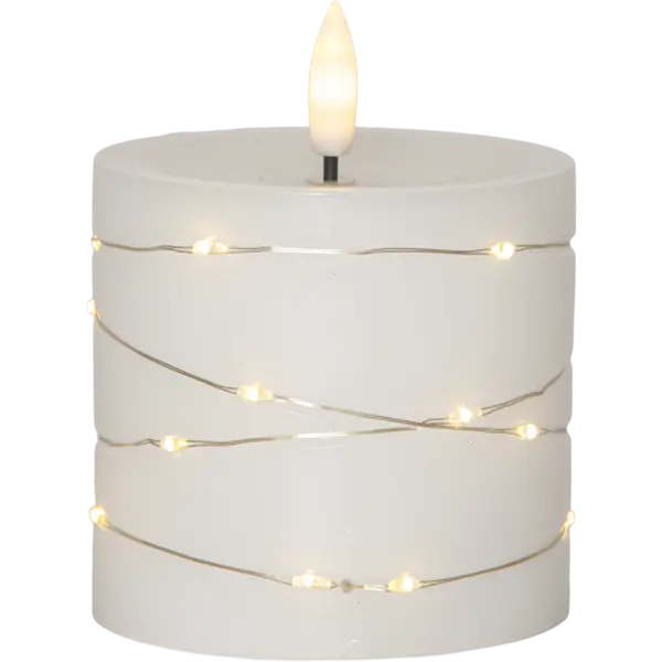 Flamme Dew LED Pillar - candle white S - Star - Image 2