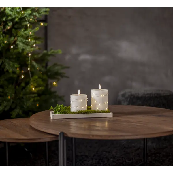 Flamme Dew LED Pillar - candle white S - Star - Image 3