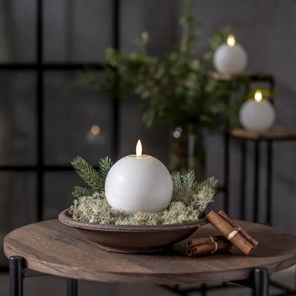 Flamme Rustic LED pillar candle white - Star