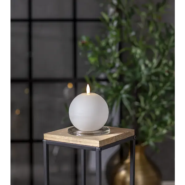 Flamme Rustic LED pillar candle white - Star - Image 4