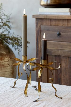 Cenon Dinner Candle w. grooves LED set of 2 latte - Chic Antique - Image 3