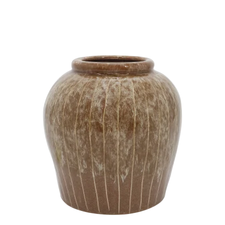 Vase w.stripes mocca - Chic Antique - Image 2