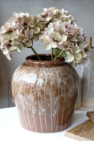 Vase w.stripes mocca - Chic Antique - Image 4