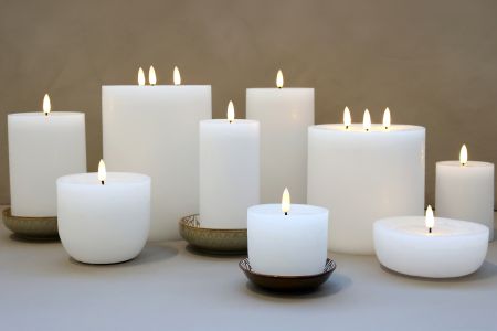 Cenon Pillar Candle w. Rustic surface LED white - Chic Antique - Image 3