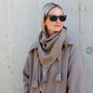 Scarf in cashmere w. Tassels latte - Chic Antique