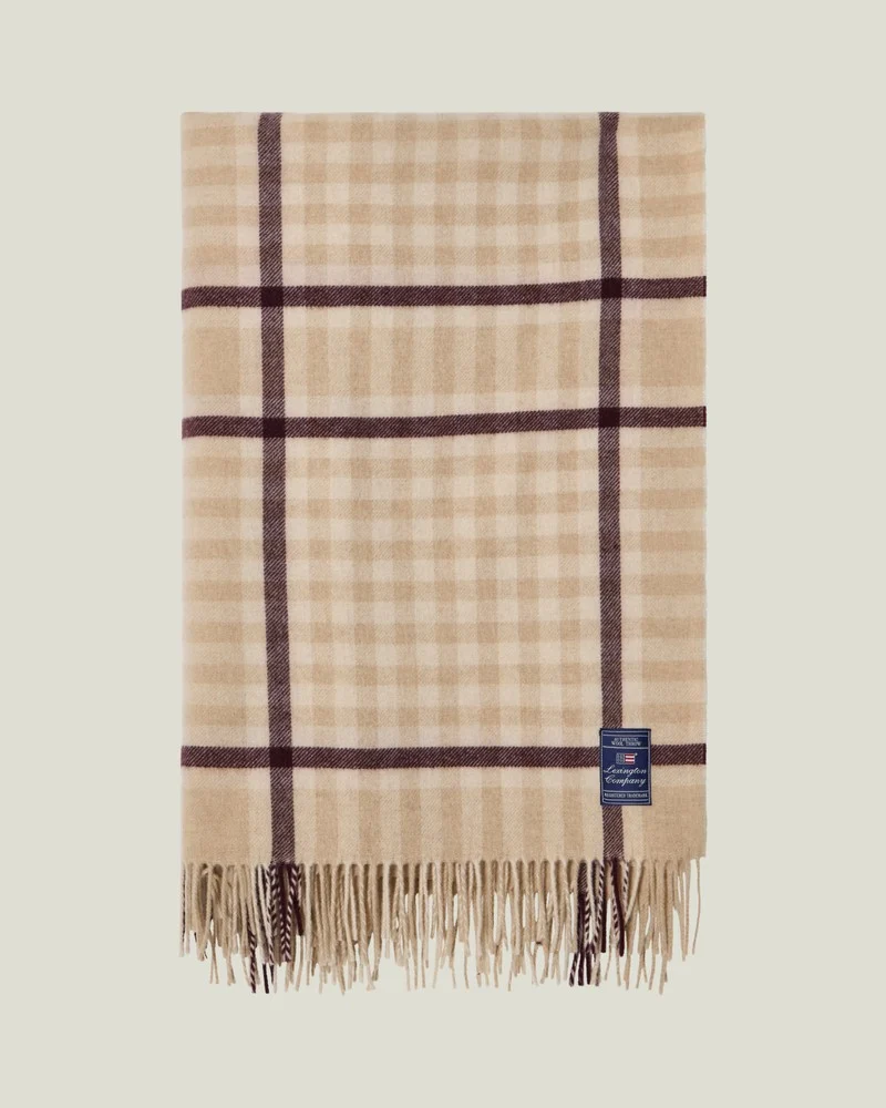 Checked Recycled Wool Throw - Lexington