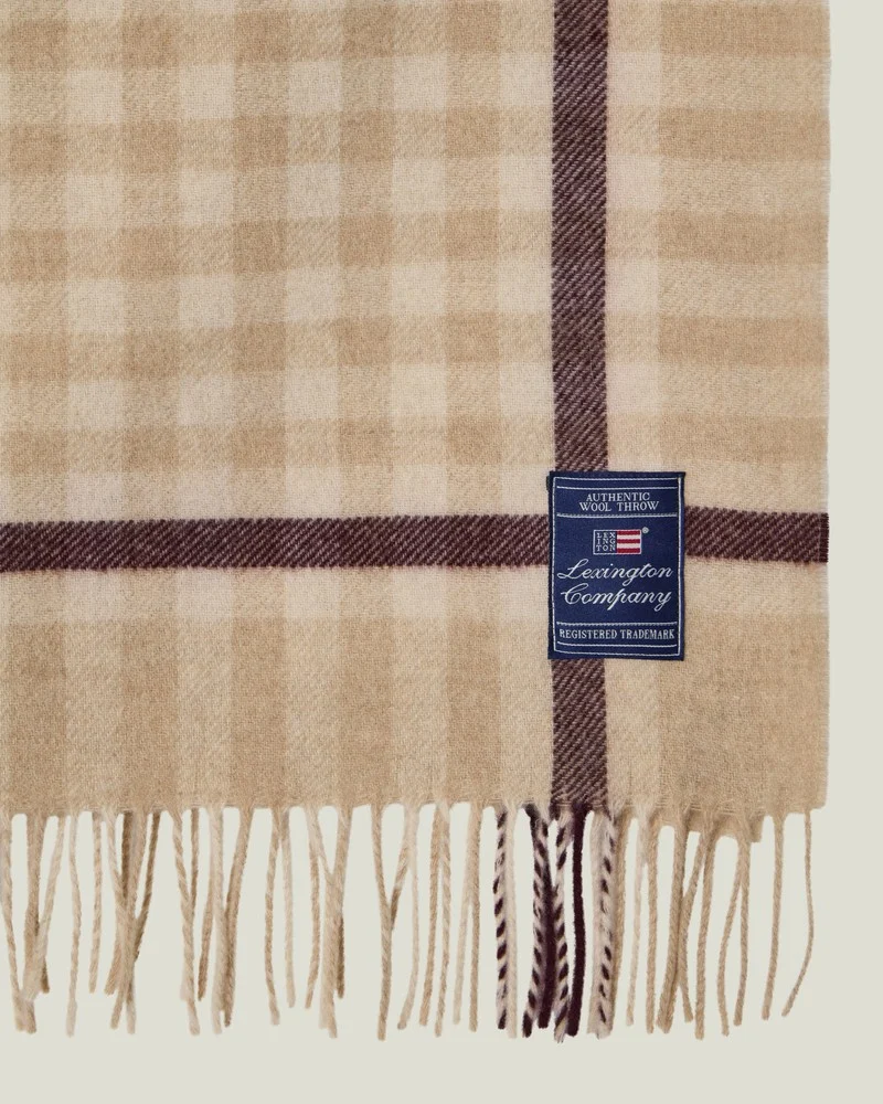 Checked Recycled Wool Throw - Lexington - Image 2