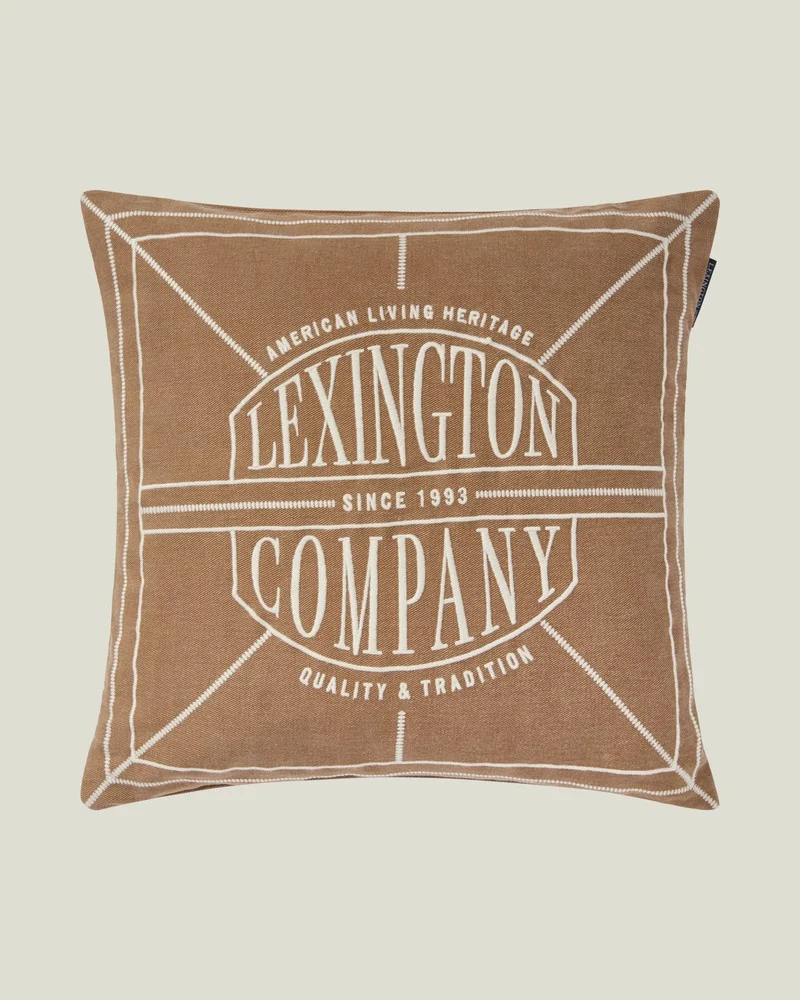 Logo Washed Organic Cotton Pillow cover - Lexington