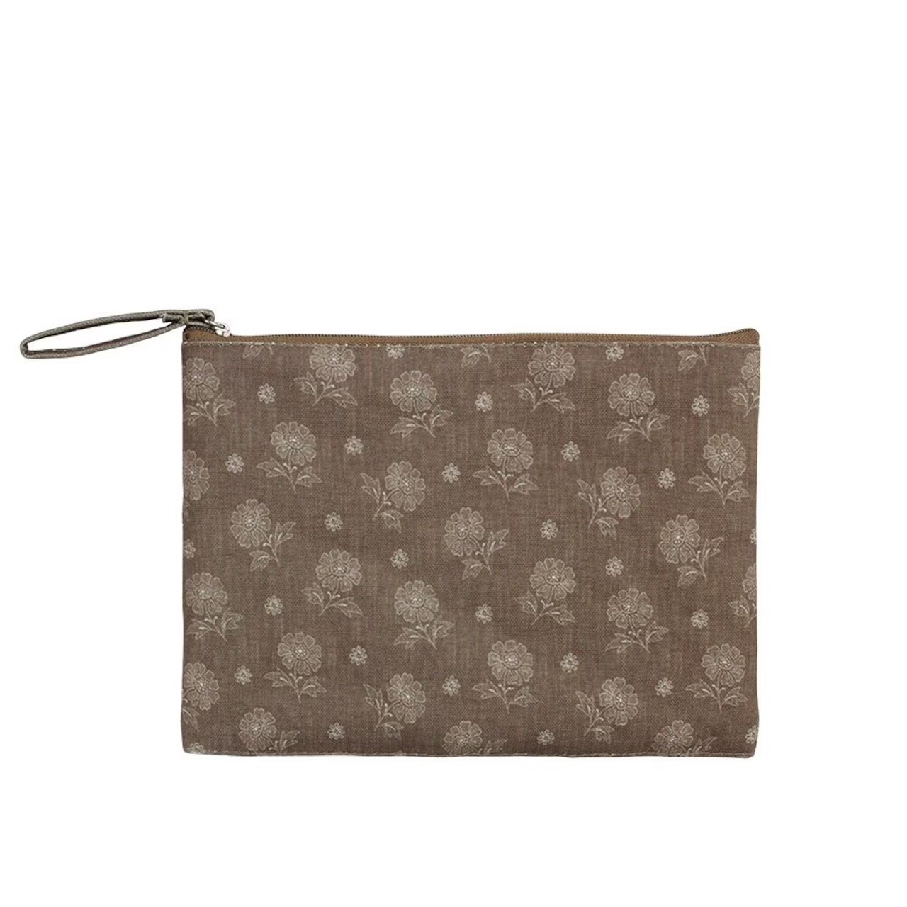 Cosmetic bag Simona Flower brown S - Strömshaga