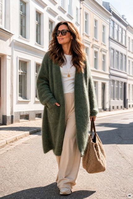 Mohair Wool Cardigan green