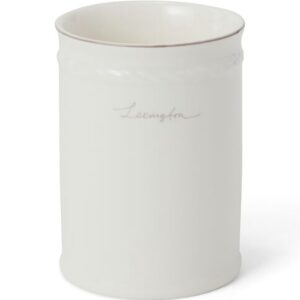 Porcelain toothbrush mug, white/beige - Lexington