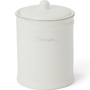 Porcelain cotton pad holder, white/beige - Lexington