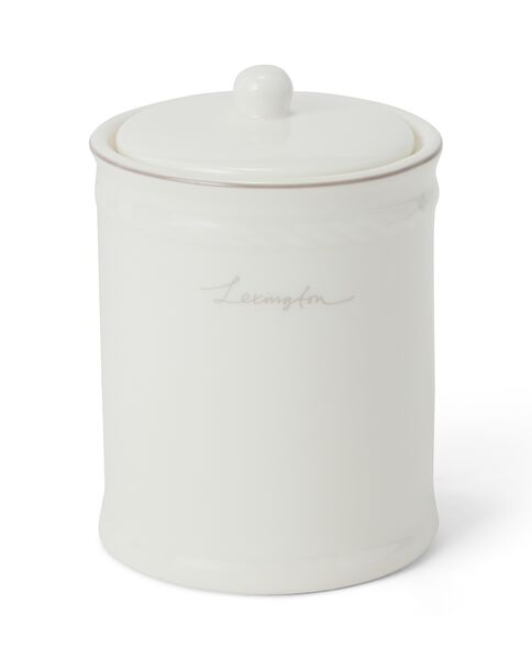 Porcelain cotton pad holder, white/beige - Lexington