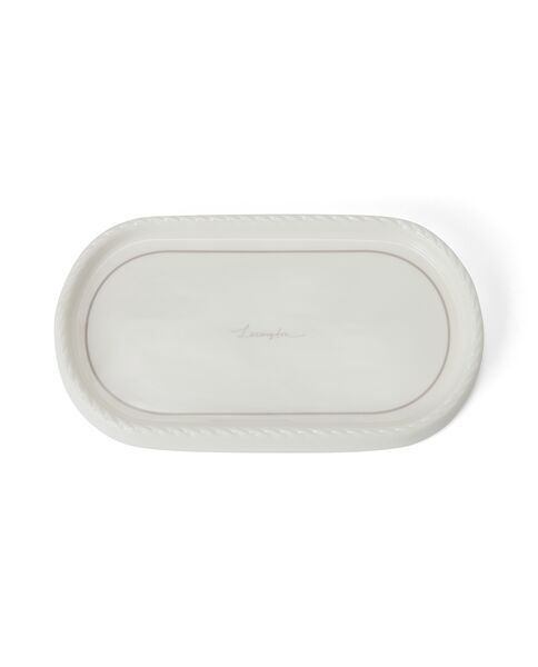 Porcelain cosmetic tray, white/beige - Lexington