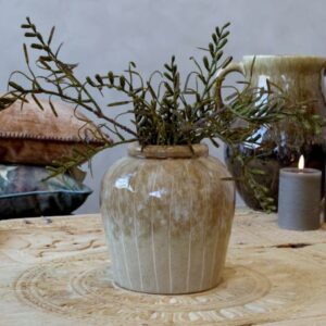 Vase w. Stripes latte - Chic Antique