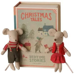 Christmas twin mice, Little sister and brother in book - Maileg