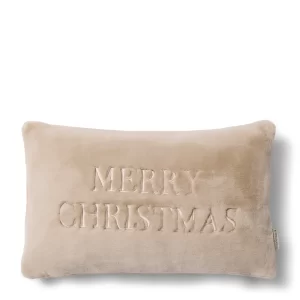 Merry Christmas Faux Fur Pillow - Riviera Maison