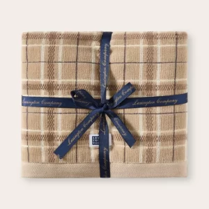 Checked beige/gray towel set of 2 - Lexington