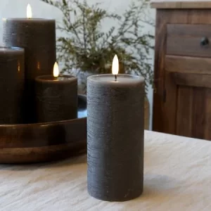 Cenon LED Pillar Candle Coffee 15/7,5cm - Chic Antique